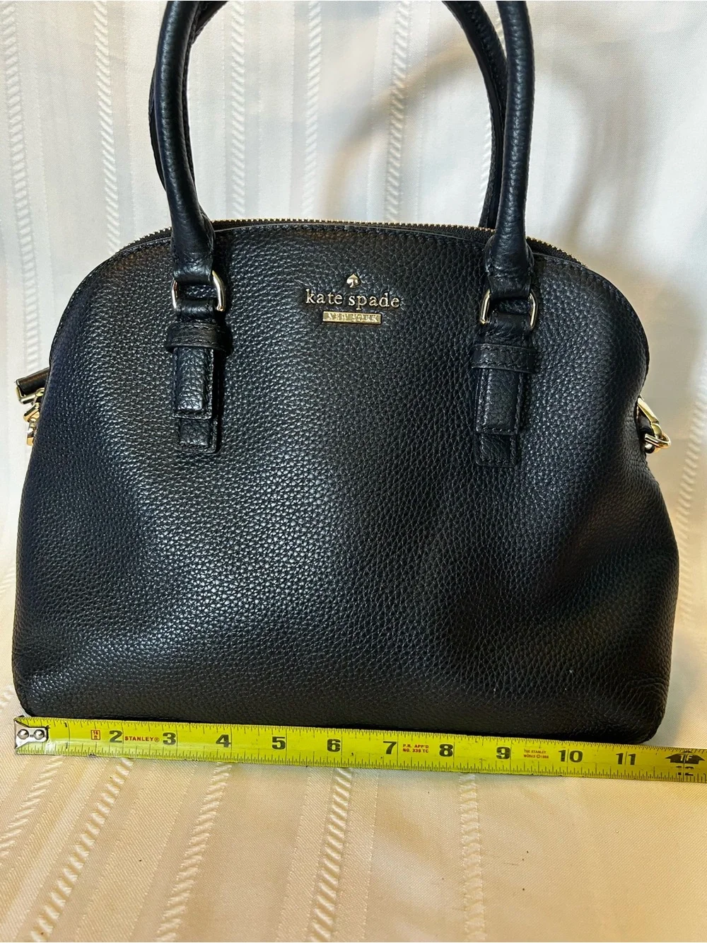 Kate Spade New York Jackson Street Lottie Satchel Purse Crossbody Black Leather